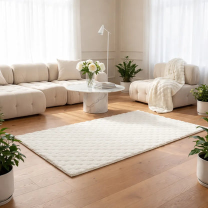 Soft Ivory Plush Rug – Minimal & Elegant Home Floor Decor 3*5