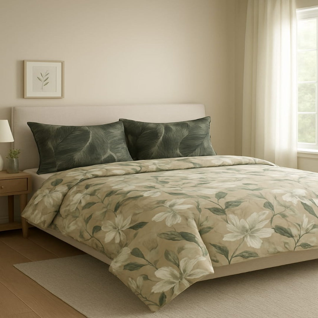 Simple Cotton Floral Bedding Set – Natural, Soft & Relaxing