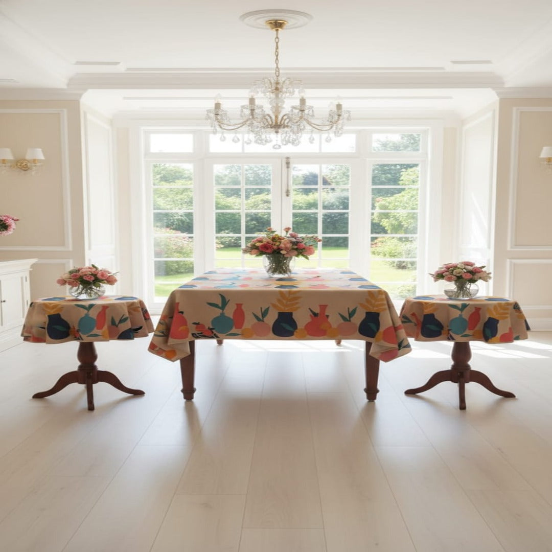 Waterproof Botanical Table Mat – Colorful Floral Dining Table Cover