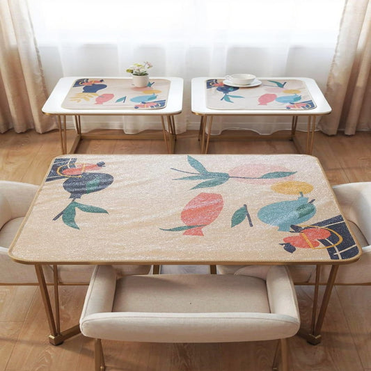 Waterproof Abstract Floral Table Mat – Modern Non-Slip Dining Table Protector
