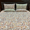 Autumn Leaf Printed Cotton Bedsheet Set with Pillow Covers