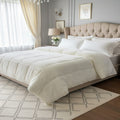 Luxury Ivory Quilted Fancy Bedsheet Set with Elegant Texture