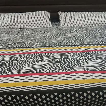 Geometric Printed Cotton Bedsheet Set with Pillow Covers