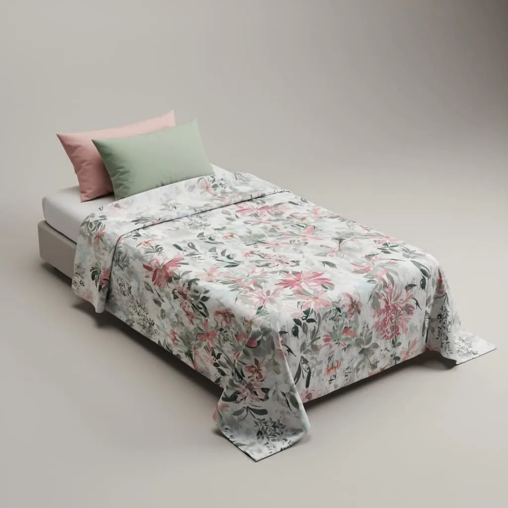 Soft Bloom Cotton Sateen Bedsheet Set – Soft, Elegant & Premium Comfort