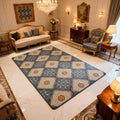 Classic Blue & Beige Patterned Rug – Timeless Luxury Floor Decor 80/120