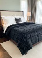Luxury Charcoal Quilted Fancy Bedsheet Set with Modern Elegance