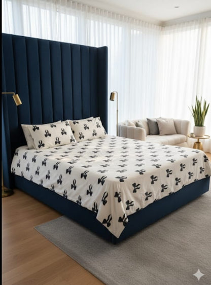 Elegant Printed Cotton Bed Sheet with Pillow Covers