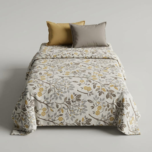 Cotton Floral Vine Printed Bedsheet Set with Pillow Covers | Soft, Breathable & Elegant