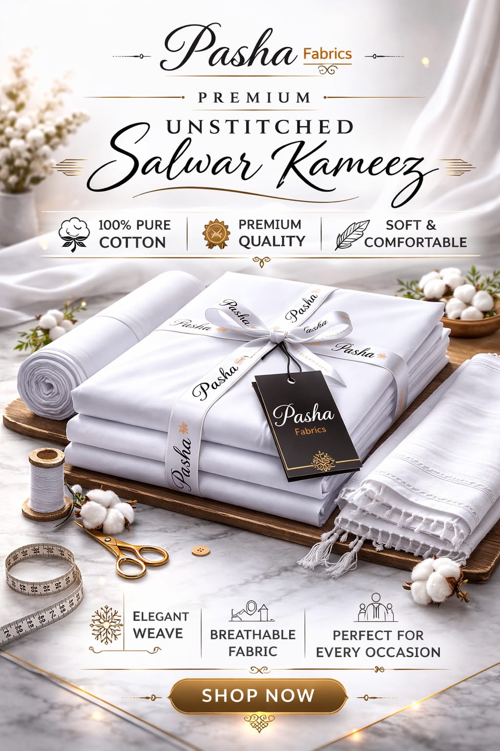 Pasha Premium Unstitched Cotton Suit