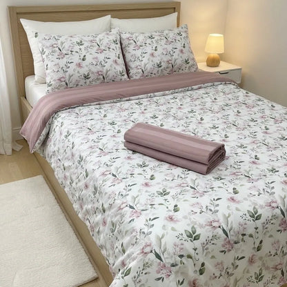 Rose Garden Cotton Sateen Bedsheet Set – Soft, Elegant & Premium Comfort