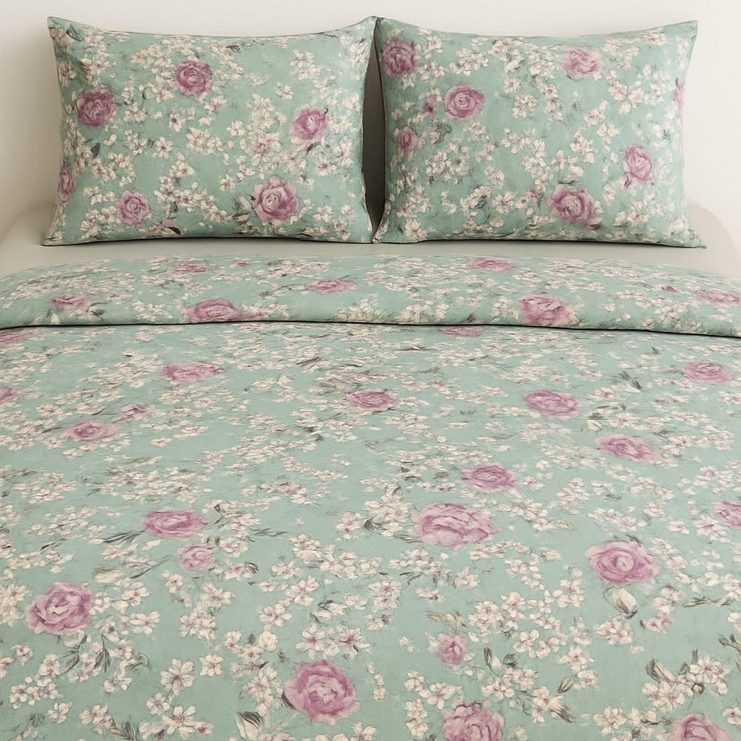 Floral Garden Cotton Bedsheet Set – Soft, Elegant & Premium Comfort