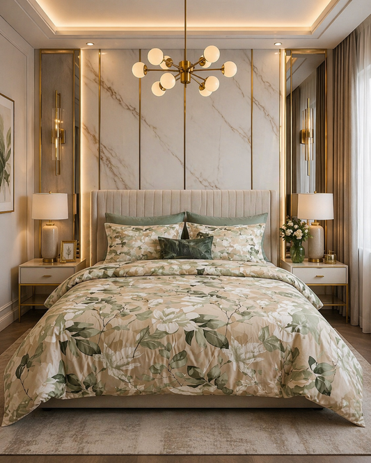 Simple Cotton Botanical Bedding Set – Fresh, Natural & Comfortable