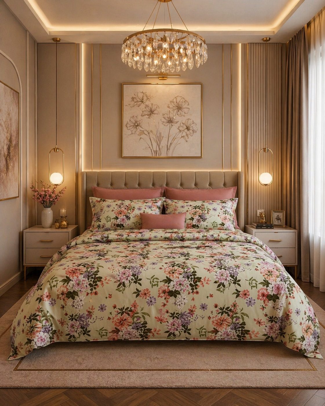 Simple Cotton Floral Bedsheet Set – Fresh, Colorful & Comfortable