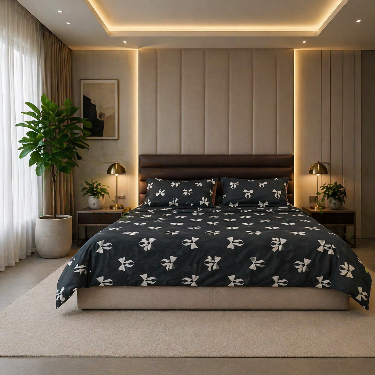 King Size Bedsheet | Modern Print | Lightweight & Durable