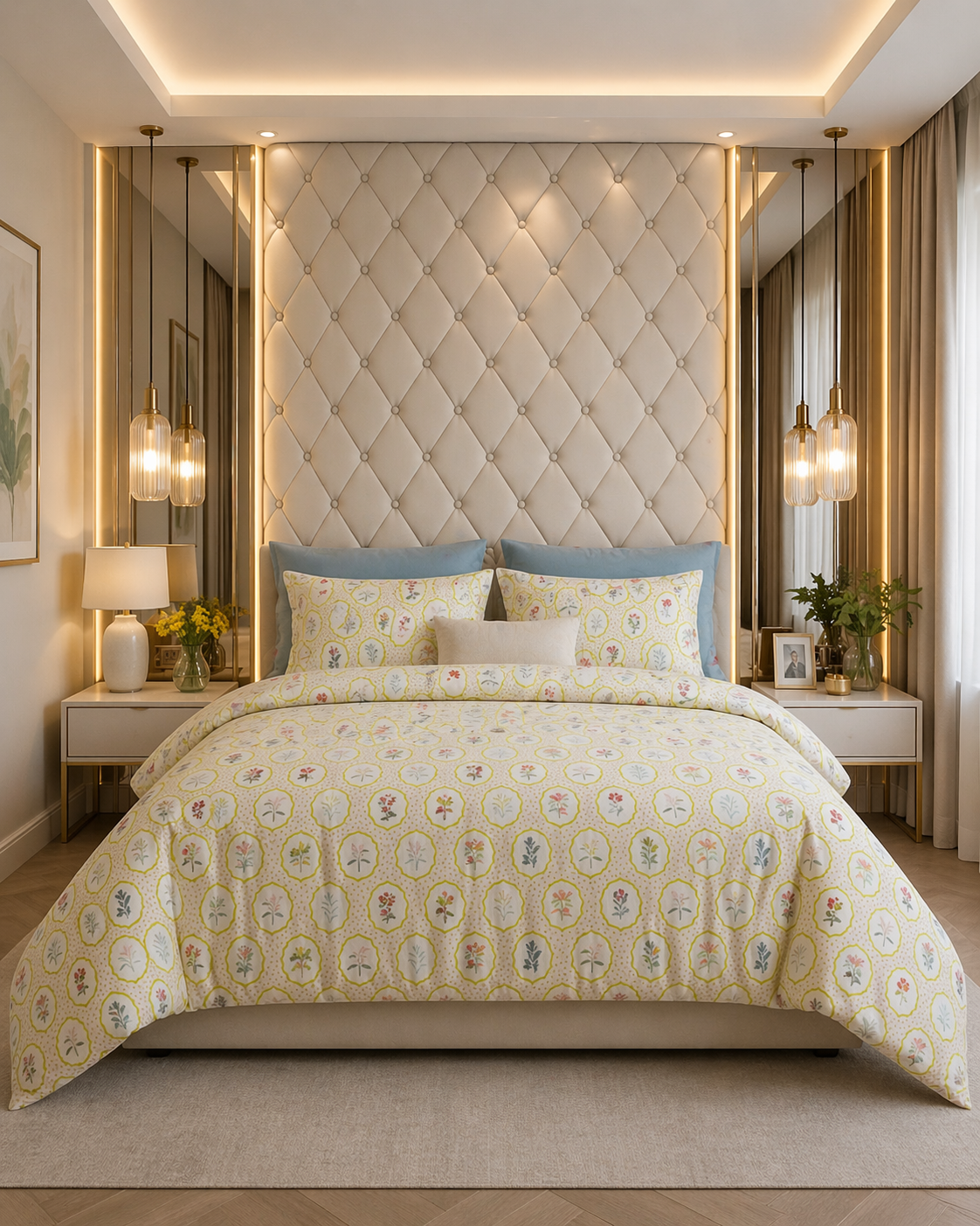 Floral Printed Cotton Bedsheet – Soft, Breathable & Premium Comfort
